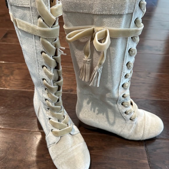 Joyfolie Other - Joyfolie Cream Lace-Up Boots Size 13 girls